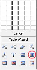 You may also click the Insert Table button available on the upper toolbar and select the