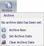 It is possible to Archive the item now, set the archive date or clear the archive date via this button.