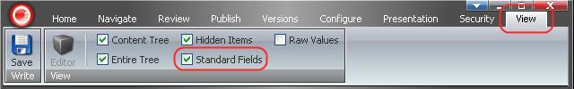 14 The Field Area The Field Area is located in the right side of the Content Editor, below the Item Title Bar and contains fields, which are grouped into sections (see the