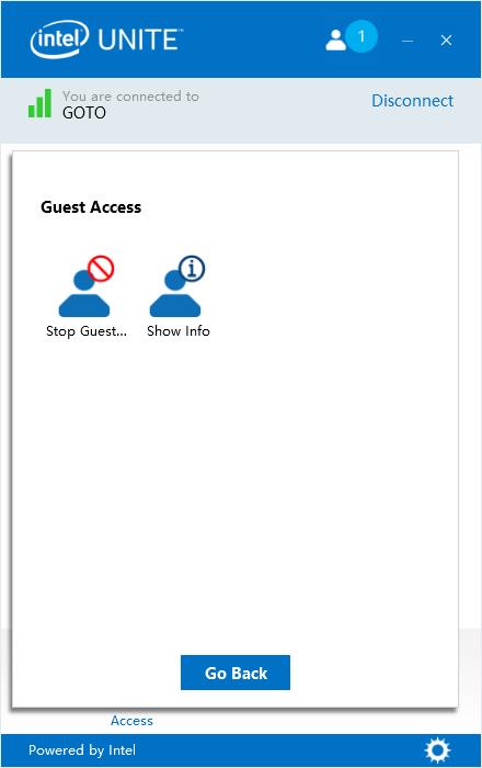 On the Guest Access window, you will be able to see guests that are connected to the session when the Show info icon is