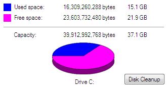 Driving Lesson 54 - Continued 4. Locate and click once on the hard disk drive labelled Local Disk (C:). Capacity Indicator Your local hard disk drive may be labelled slightly differently.