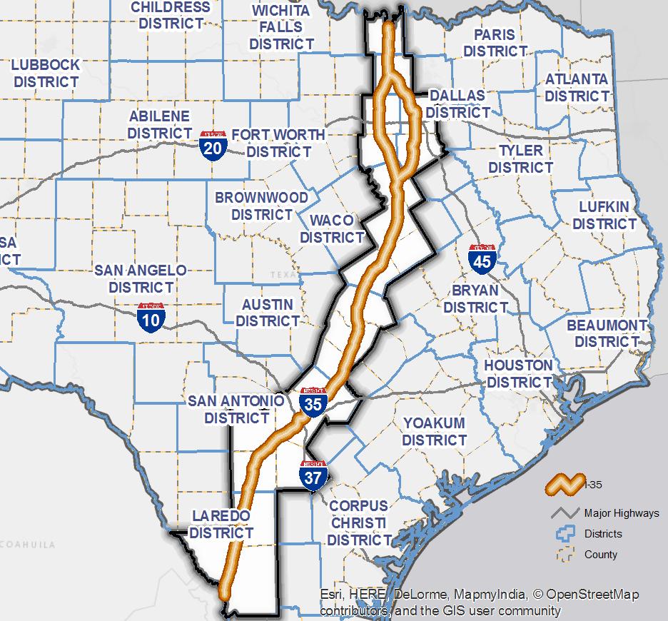 I-35 statewide corridor plan (2016) Based on addressing traffic needs to relieve congestion and provide connectivity.