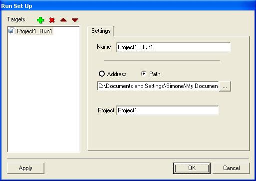 When the Path button is selected, you can select a file path for a JMobile project on the current PC.