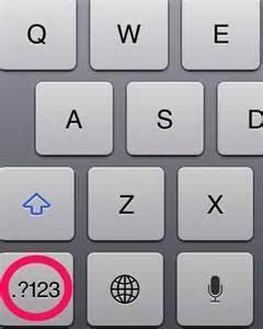 5 To type numbers and some symbols, press one of the number keys (labeled.?23) located on either side of the spacebar.