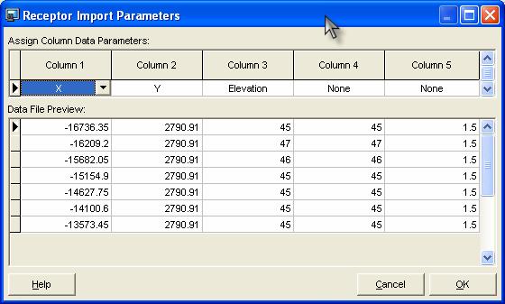 The default format for exporting receptor parameters is the Comma Separated Values (CSV) with the following header parameters: X, Y,