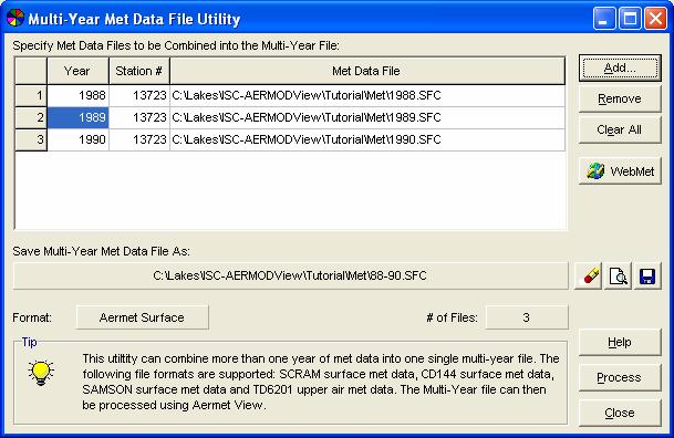 Aermet View Multi-Year Met Data File Utility The Multi-Year Met Data File Utility has been enhanced. It now supports AERMET Surface (*.