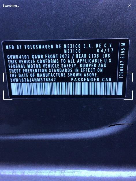 The system will recognize the barcode, decode the VIN, and try to search for that vehicle in the