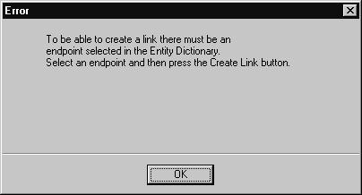 Link Commands in the Tools Menus Figure 138: The Create Link warning The Create Link dialog looks like this: Link <editor object> to/from <entity