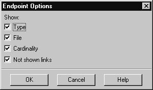 The Link Manager Options > Endpoint This menu choice sets options for controlling the appearance of endpoints in the drawing area.