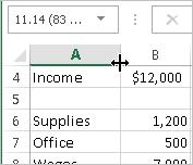 Adjusting Row Height and Column Width When work is begun on a worksheet, all the rows and columns are the same size.