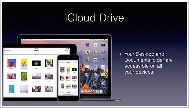 icloud Drive Now your Desktop and Documents folder where most files are saved can be automatically stored and updated in icloud Drive. So you can always access them, including on a second Mac.