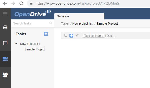 Tasks After creating a project, a task list can now be added.