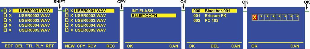 BLUETOOTH & ETHERNET COMMUNICATIONS BLUETOOTH Indexes can be transferred via Bluetooth to your mobile phone. To do so, the Bluetooth USB dongle (delivered with the machine) must be inserted.