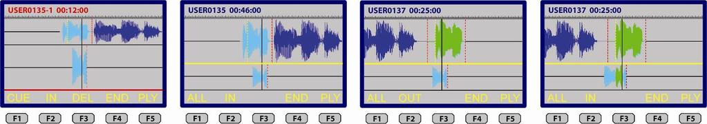 select the index or the portion. The first picture shows that in the edit field, the sound track is trimmed to 12 seconds. This is the position to start the insert.