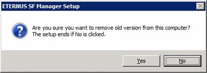 When the uninstallation is completed, the copying of the files for the new version is started.