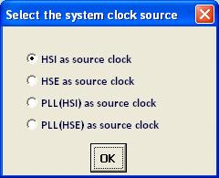 Tutorials Figure 6. HCLK error message 9. Select the PCLK1 and PCLK2 prescaler settings from the list box to obtain the desired PCLK1 and PCLK2 frequencies.