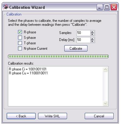 Application menu Pressing the Calibrate button starts the calibration procedure consisting of: Writing device configuration bits and setting calibrators in the middle of the range Reading and