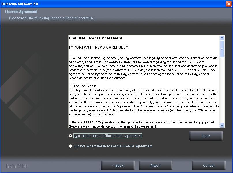 B. In the Install Shield Wizard dialog box, click <Next> to continue. C.