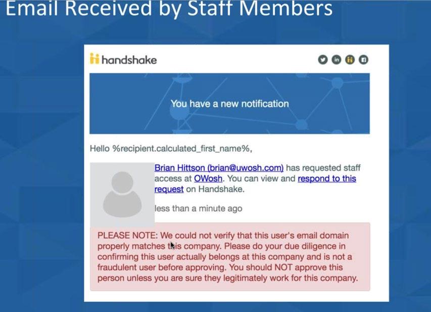 9. Below is the message received by current staff members at your company who can approve new users.