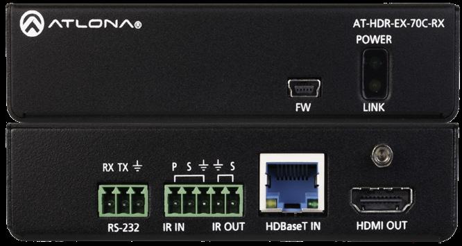 4K HDR HDMI Over HDBaseT TX/RX Kit The Atlona is an HDBaseT transmitter/receiver kit for high dynamic range (HDR) formats. The kit is HDCP 2.