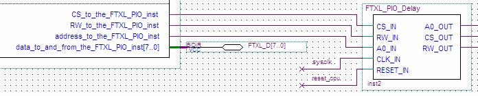 Figure 26. Connections for FTXL_PIO_Delay Component Finally, you need to add pins to the symbol blocks for the FTXL components: 1.