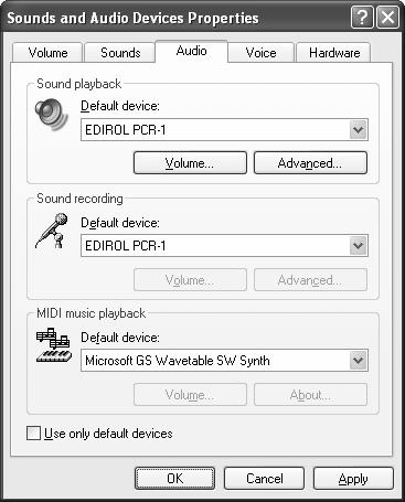 Getting Connected and Installing Drivers (Windows) Settings and checking Specifying the audio and MIDI input/output destination Windows XP users 1 Open Control Panel.