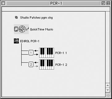 Getting Connected and Installing Drivers (Macintosh) fig.3-8_35 6 Choose Open from the File menu. From the OMS Setting folder that you copied in step 3, select the PCR- 1 file, and click [Open].