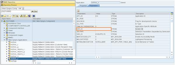 Application and choose application /scf/snc_c for the customer view and /scf/snc_s for the supplier view.