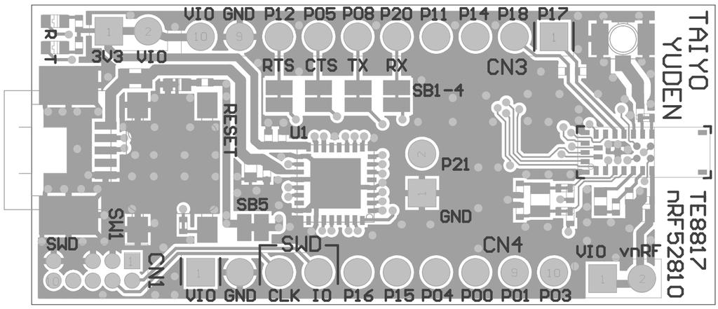 Silkscreen Printing Pin Descriptions Pin No. CN3 CN4 CN8 1 P0.17 VIO GND 2 P0.18 GND P0.21/RESET 3 P0.