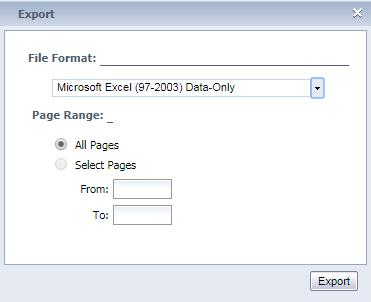 8. When a report has completed pulling the data, the webpage will present the information and it will also detail this menu: 9.