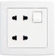 outlet with neon AC230 2 gang BS single pole