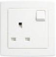 AC222-S switched socket outlet AC231 BS single