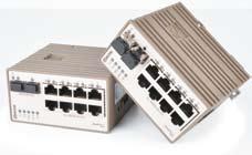 managed Ethernet switches are designed for simple use in heavy industrial environments, with an integral DIN-rail clip.