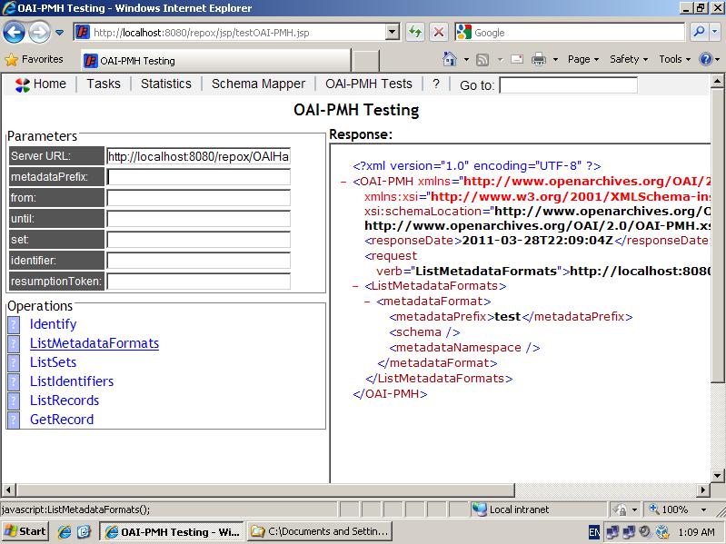 Step 9 Click ListMetadata Formats OAI-PMH can transport many metadata