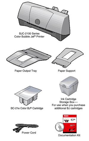 BJC-2100 Series Quick Start Guide Step 1: Unpack The Printer 1. Remove all items from the box.