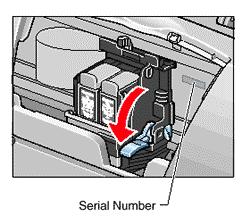 Before you close the front cover, write down the serial number (located inside