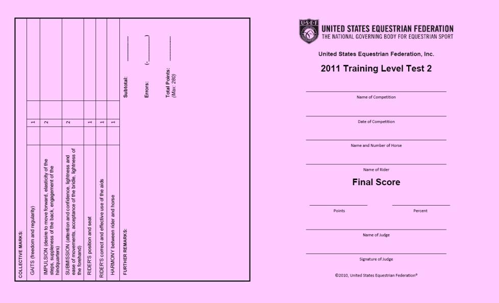 PRINT TEST SHEETS. Next you need to print dressage tests sheets. Except for the US eventing tests, all the tests are available on the internet.