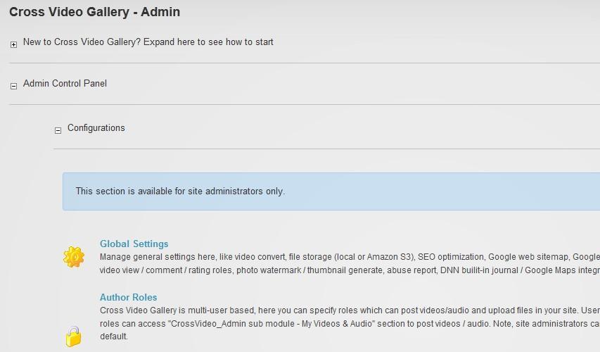 1 Step 1: Add CrossVideo_Admin sub module to manage data First, you may need to create a page before add CrossVideo_Admin sub module to it. Like below: Create Video Admin page.