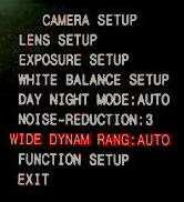 Under [Wide Dynamic Range] you can select Auto, On or Off.
