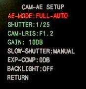 value of 1-8 - Camera Init is disabled currently Under [Exposure Setup] the sub menu allows to interact with