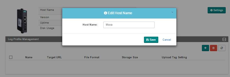 Getting Started Setting the Host Name You can set the host name of the gateway on the main page of the ThingsPro web interface.