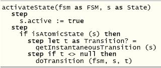 the current state. In Ptolemy, an instantaneous transition is defined as any transition that is outgoing from an atomic state and lacks a trigger event.