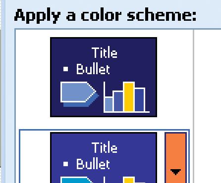 6 Presentation Changing the slide background colour You can change the background colour of a slide.