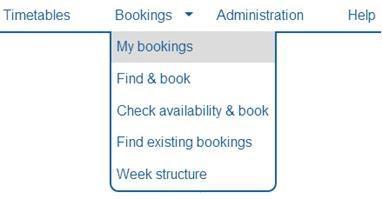 My bookings lists all of your bookings, even the ones you may have cancelled, however only confirmed and provisional bookings are shown in your timetable.