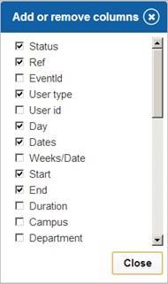 the statuses of any past bookings cannot be changed. Columns support sorting by clicking on the column heading.