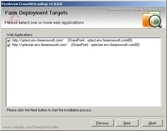 Select one or more target web applications and then click "Next".
