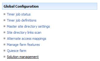 either by running STSADM commands or using the SharePoint Central Administration web interface.