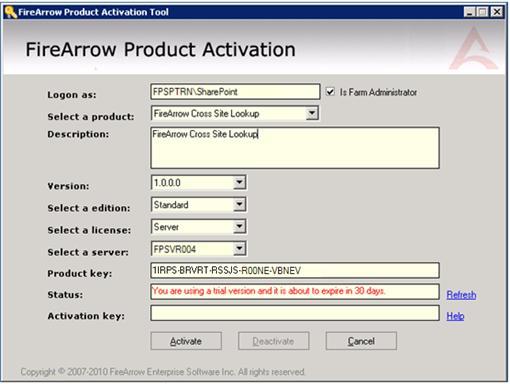 Once you get the Activation Key, enter it into the Activation Key field,