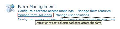 Manage farm Solutions under the Farm Management section. 2. Check if firearrow.sharepoint.license.wsp is in the solution list or not. If it is, it means License Manager has been already installed.