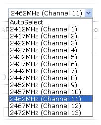 channel is under serious interference. If you have no idea of choosing the frequency, please select AutoSelect to let system determine for you. Extension Channel Rate With 802.